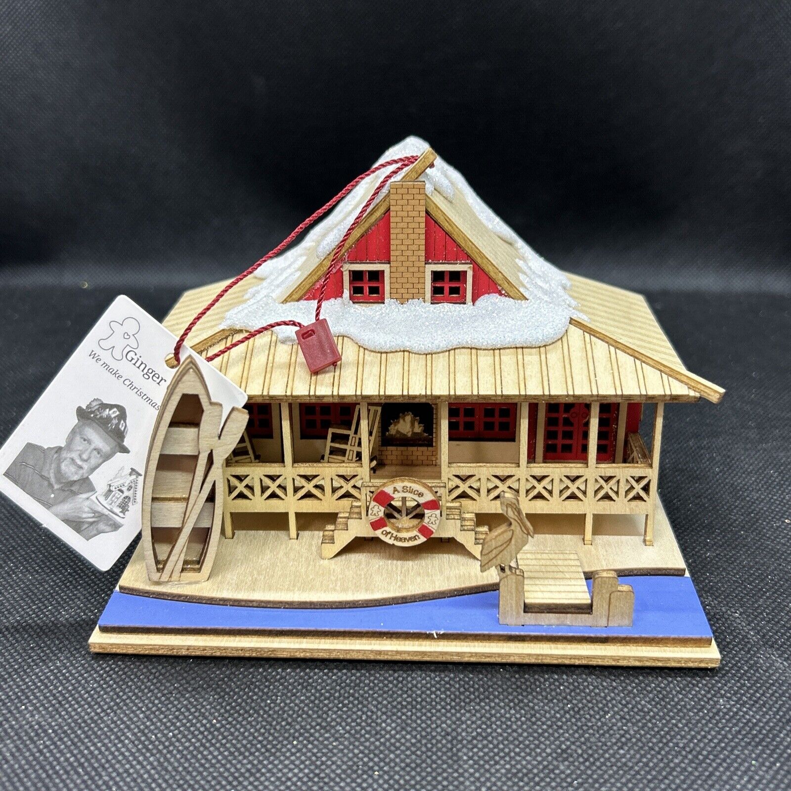Ginger Cottages LAKE HOUSE Old World Christmas #80046 NIB 