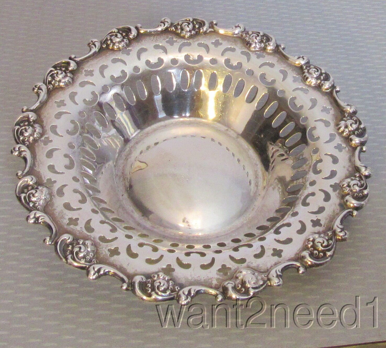 Towle Sterling Silver Debussy Reticulated Bowl 4720 trinket bonbon dish 5.5\
