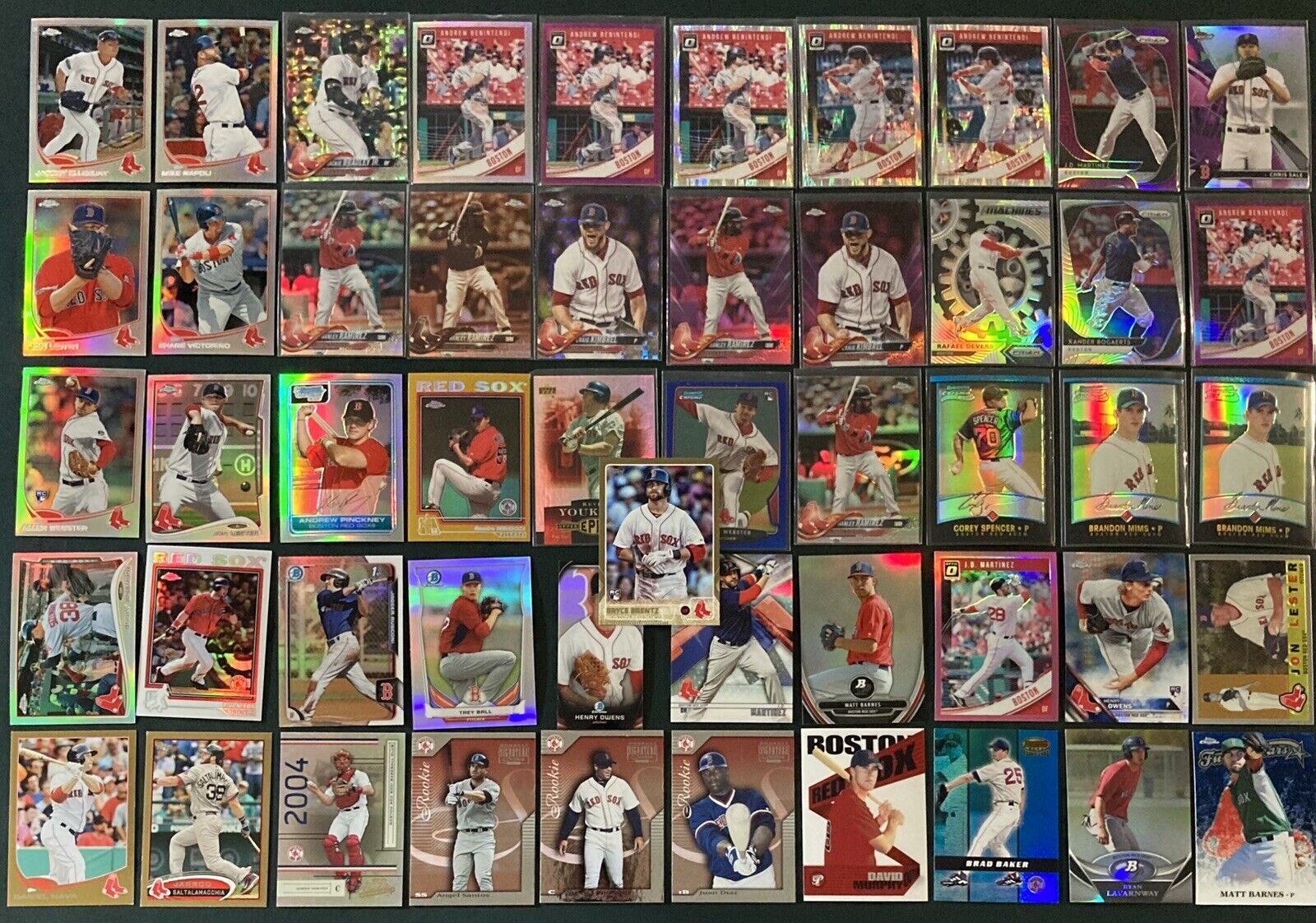 HUGE Boston Red Sox ALL PRIZM / REFRACTOR / #’D LOT (x51) Silver Colors