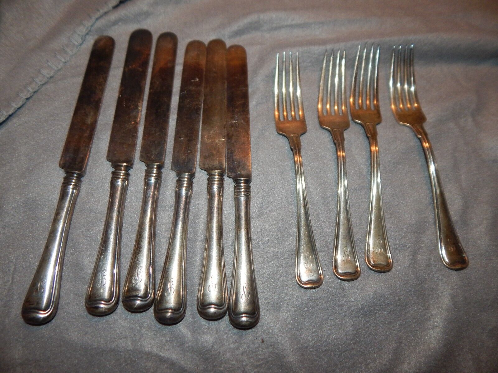 Vintage Gorham Sterling Silver Flatware Knives & Forks 10 Pieces Estate Find