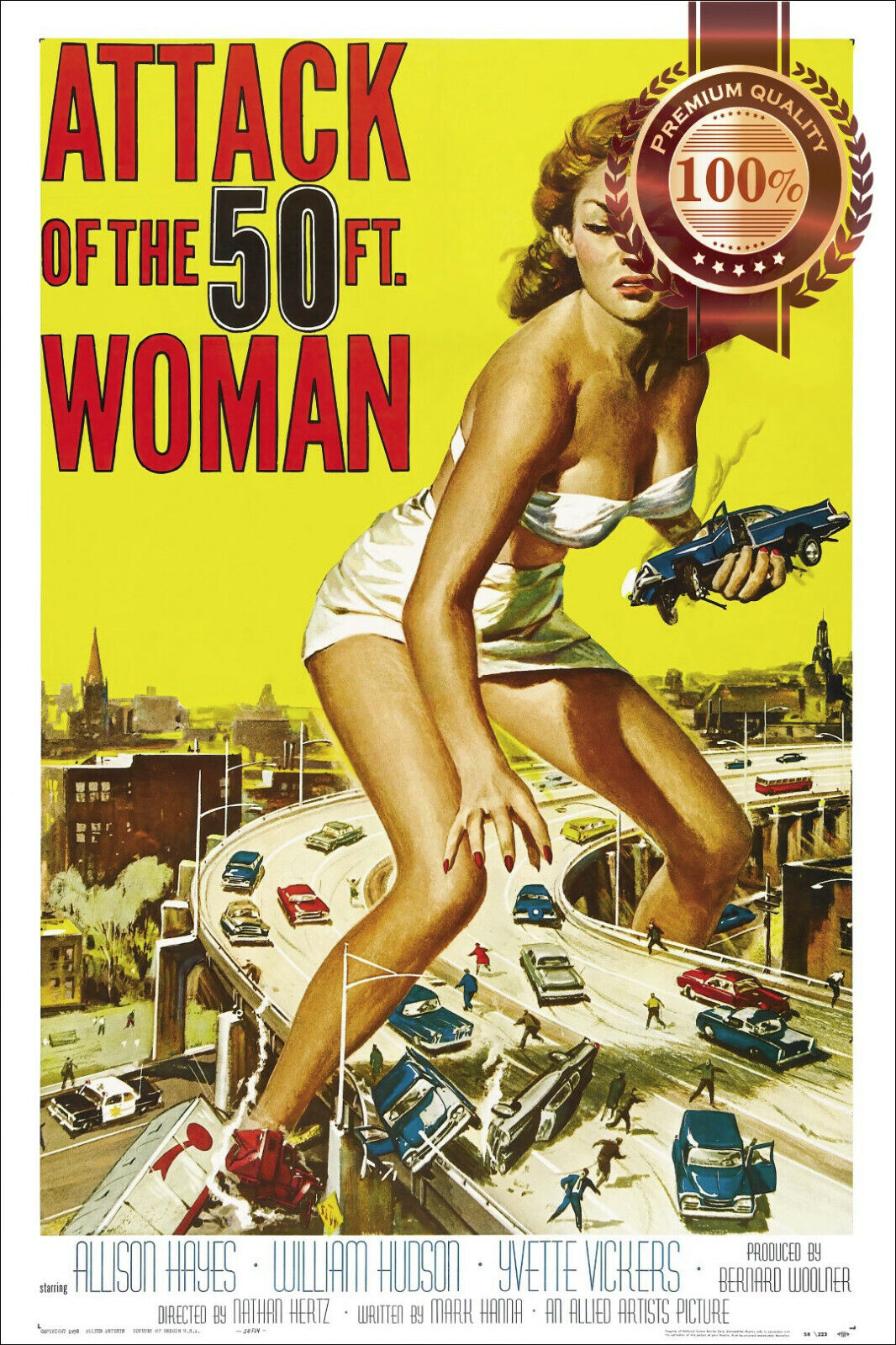 ATTACK OF THE 50 FT WOMAN FOOT 1958 OFFICIAL ORIGINAL MOVIE PRINT PREMIUM POSTER