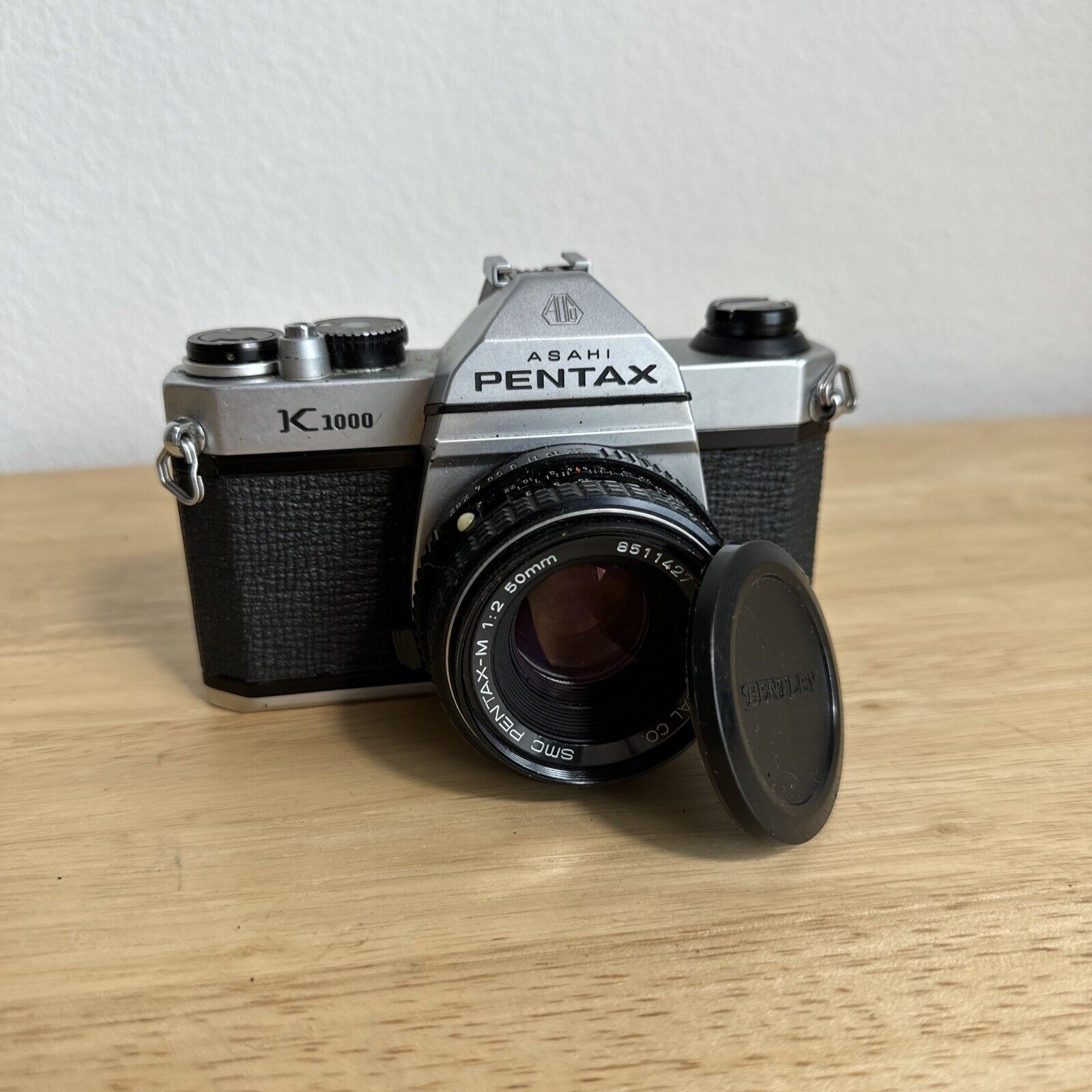 Vintage Asahi Pentax K1000 Camera w 50mm 1:2 Lens Working Film Camera