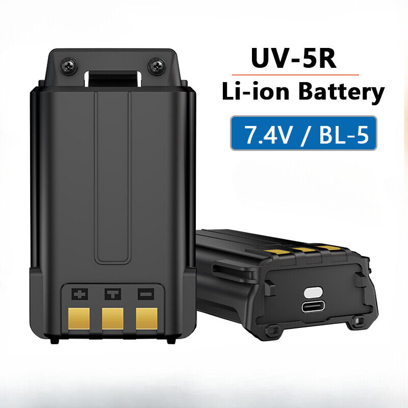 Baofeng 3800mAh Li-Ion Battery USB Type C Fast Charge BL-5 Battery for BF UV5R