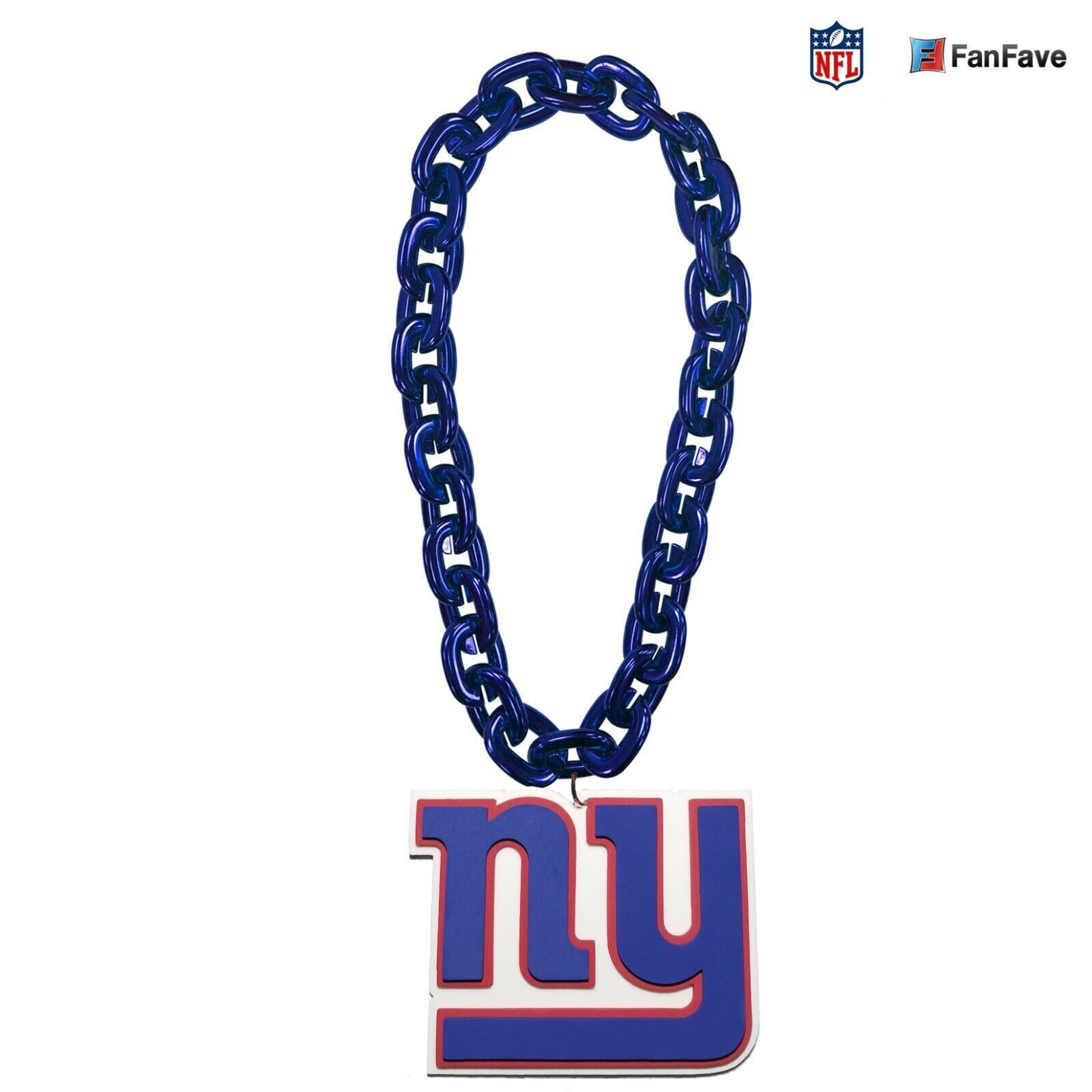 NEW YORK GIANTS NFL 3D Foam Fan Chain Neckless FanFave Made in USA New 3 COLORS