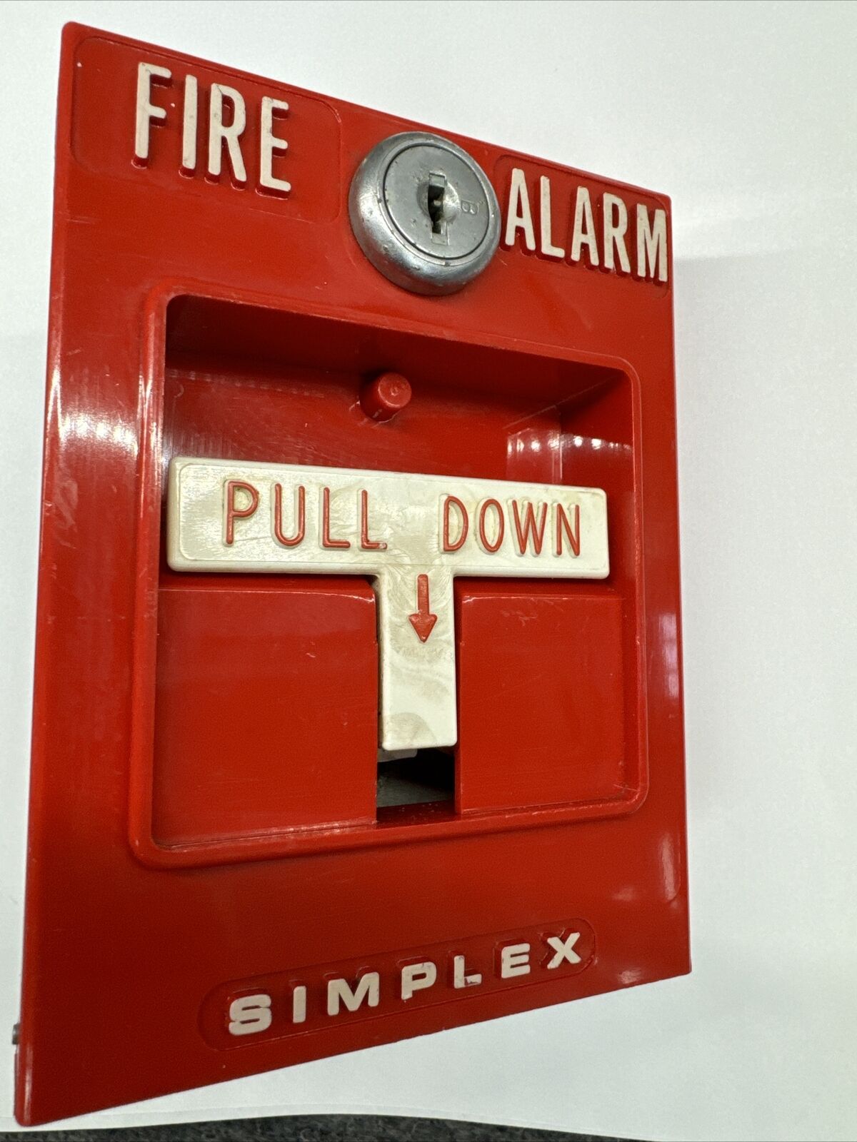 Vintage Simplex 4251-20 Fire Alarm Pull Station Red Non Coded