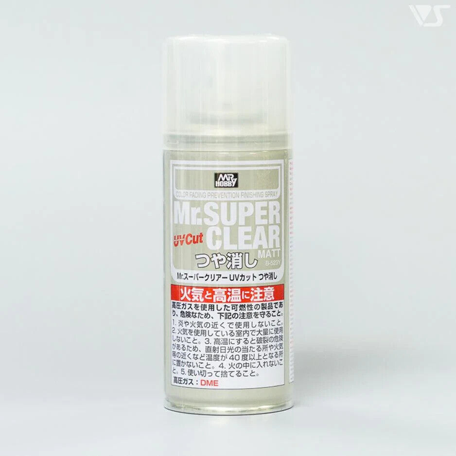 Mr Super Clear UV CUT FLAT Matte Matt 170ml Spray Sealant B523:800 Model hobby