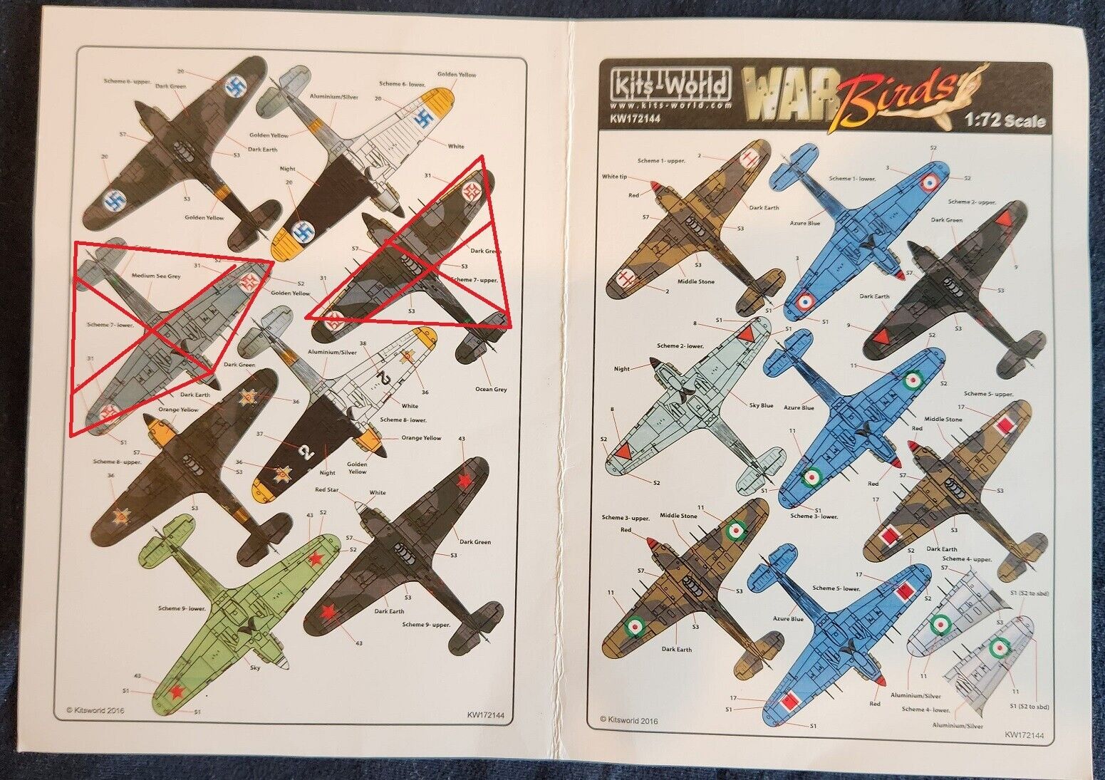 1/72 Kits World KW172144 Hawker Hurricane Foreign Operators + free Airfix decals