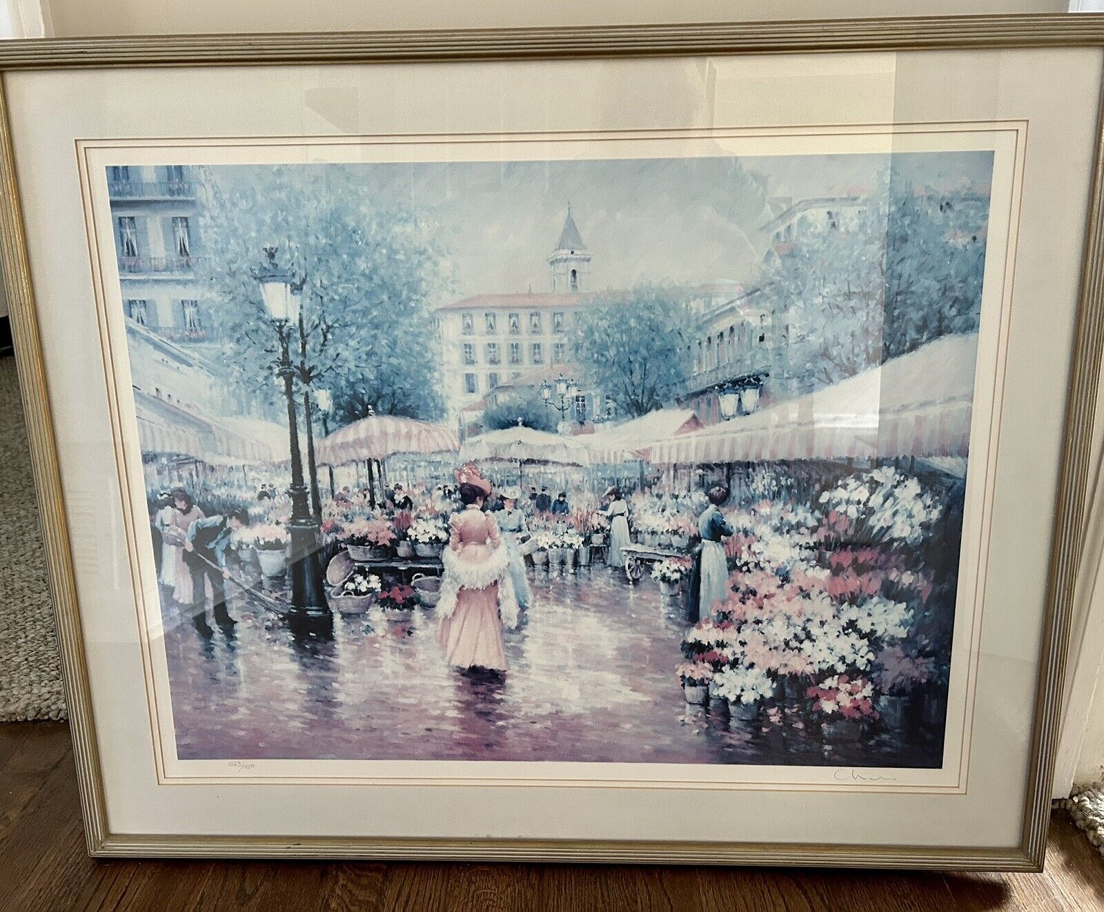 Flower Market\' Nice, FRANCE By Chun. FRAMED AND MATTED . NUMBERED