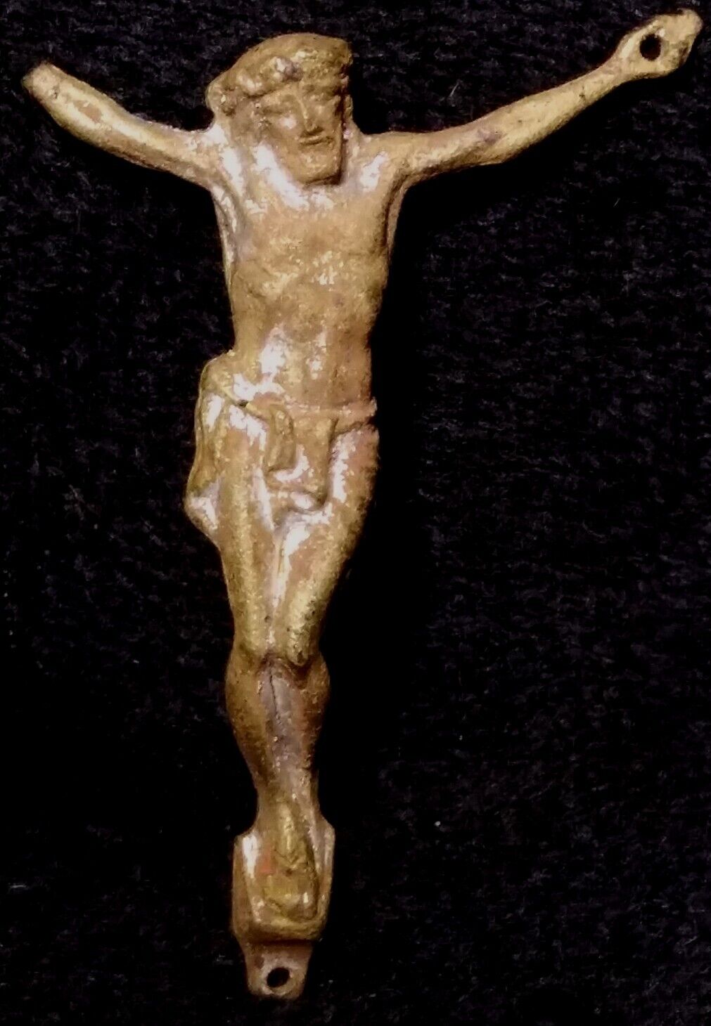 Estate Religious Antique Nice Rare Victorian 19th Century Crucifix Bronze Jesus 