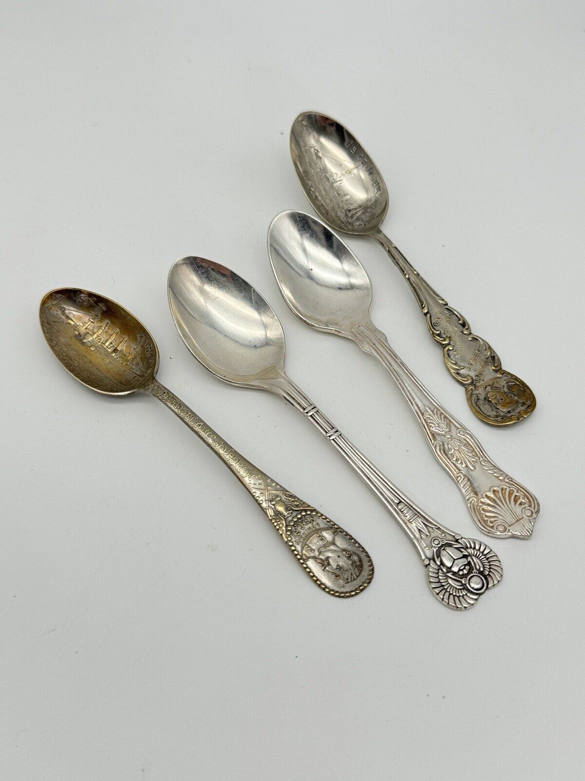 Mixed Lot Antique & Vintage Demi Tasse Spoons Silverplate Set Of 4