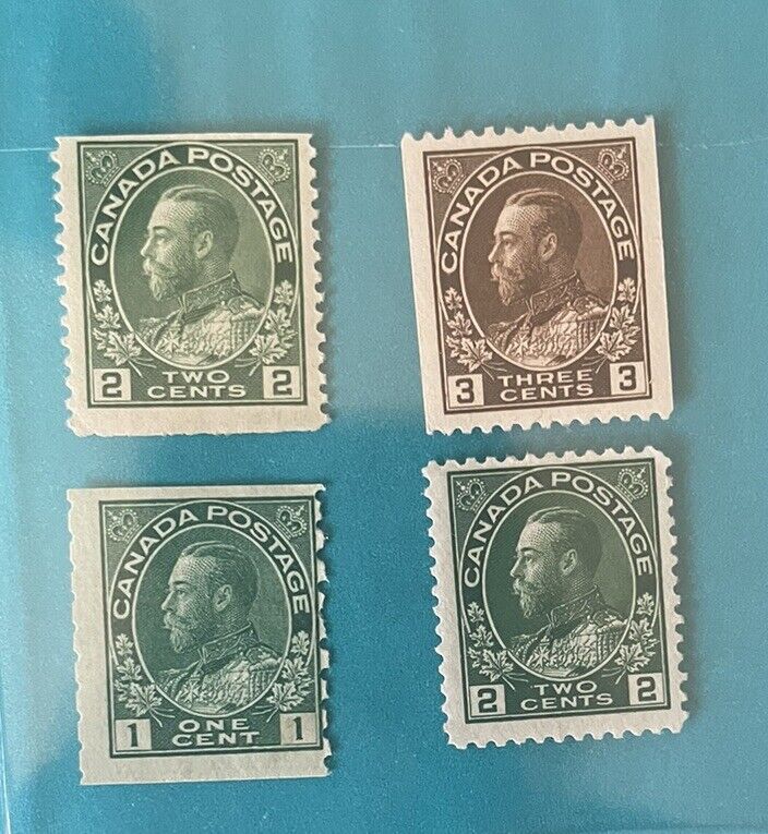Antique Set Of Canada Small Group of King George V Admiral issues MH Stamps