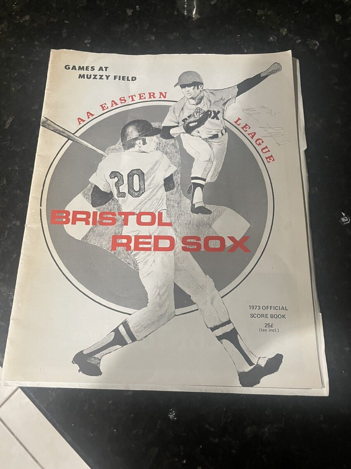 1973 Official Score Book Bristol Red Sox Jim Rice Fred Lynn + Autograph AA