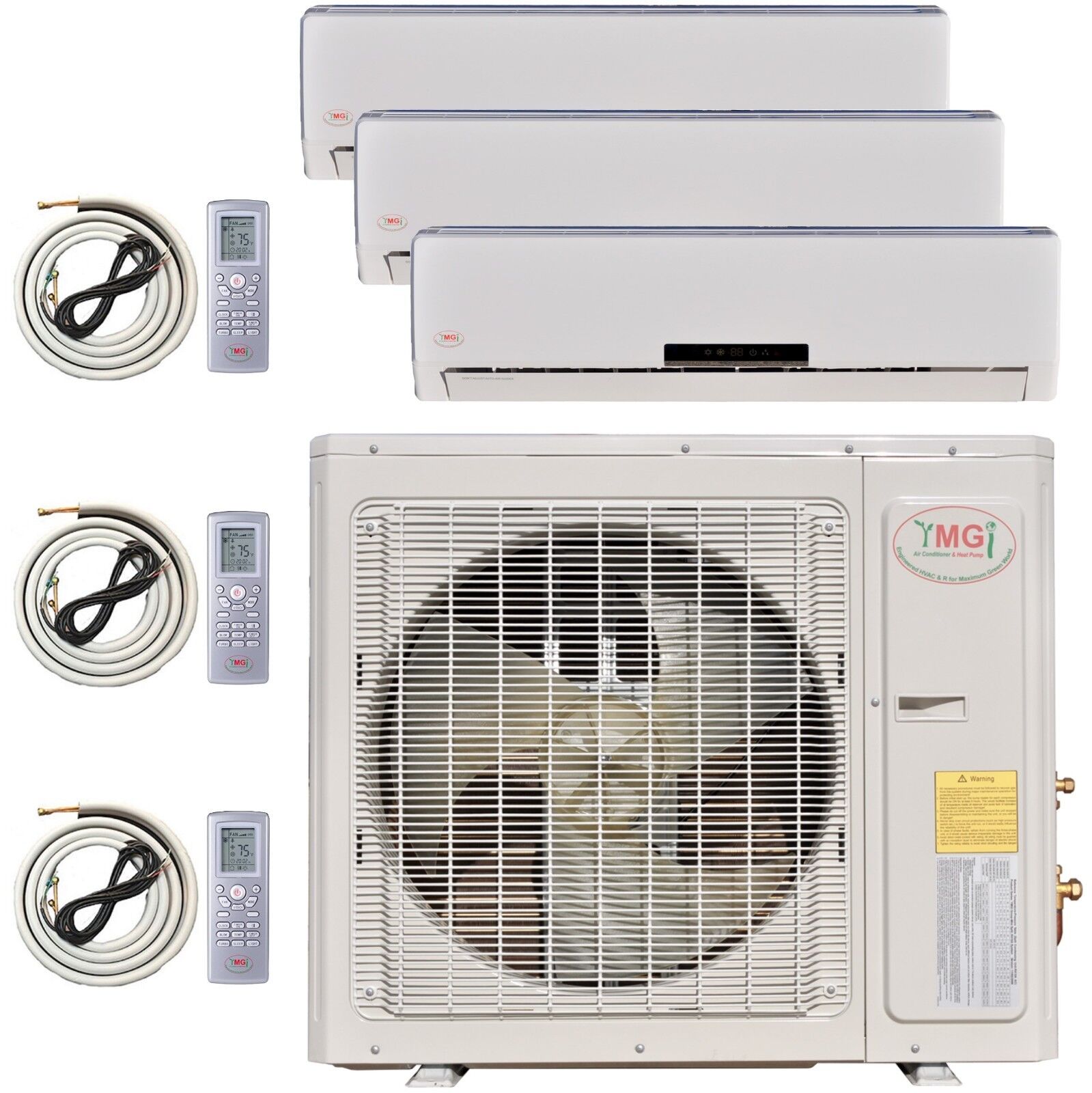 YMGI Mini Split Air Conditioner Heat Pump Ductless 3 Zone 9000 9000 9000 BTU