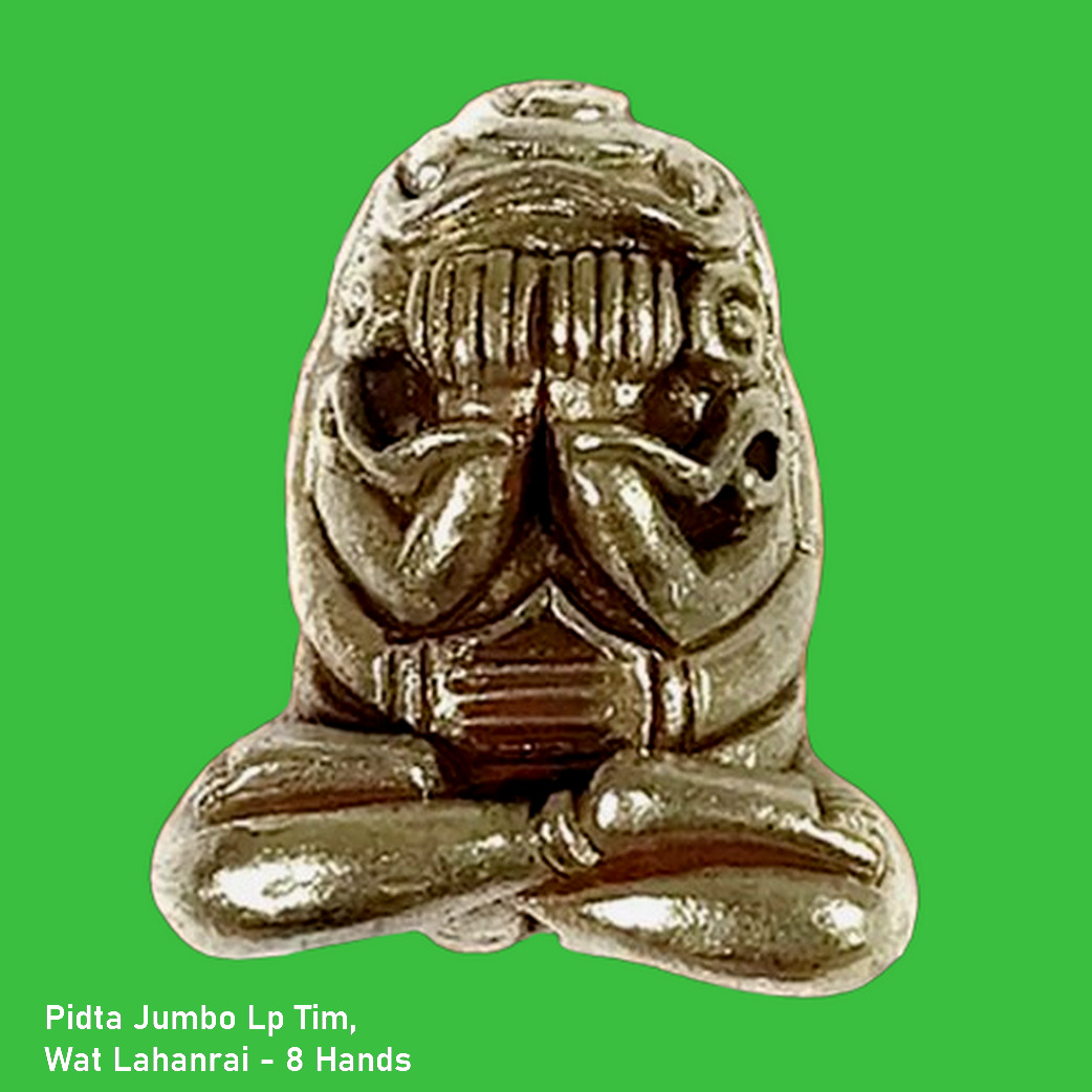 8 Hands Phra pidta jumbo - Lp TIM Thai amulet 2518 Buddha power Talisman Rare