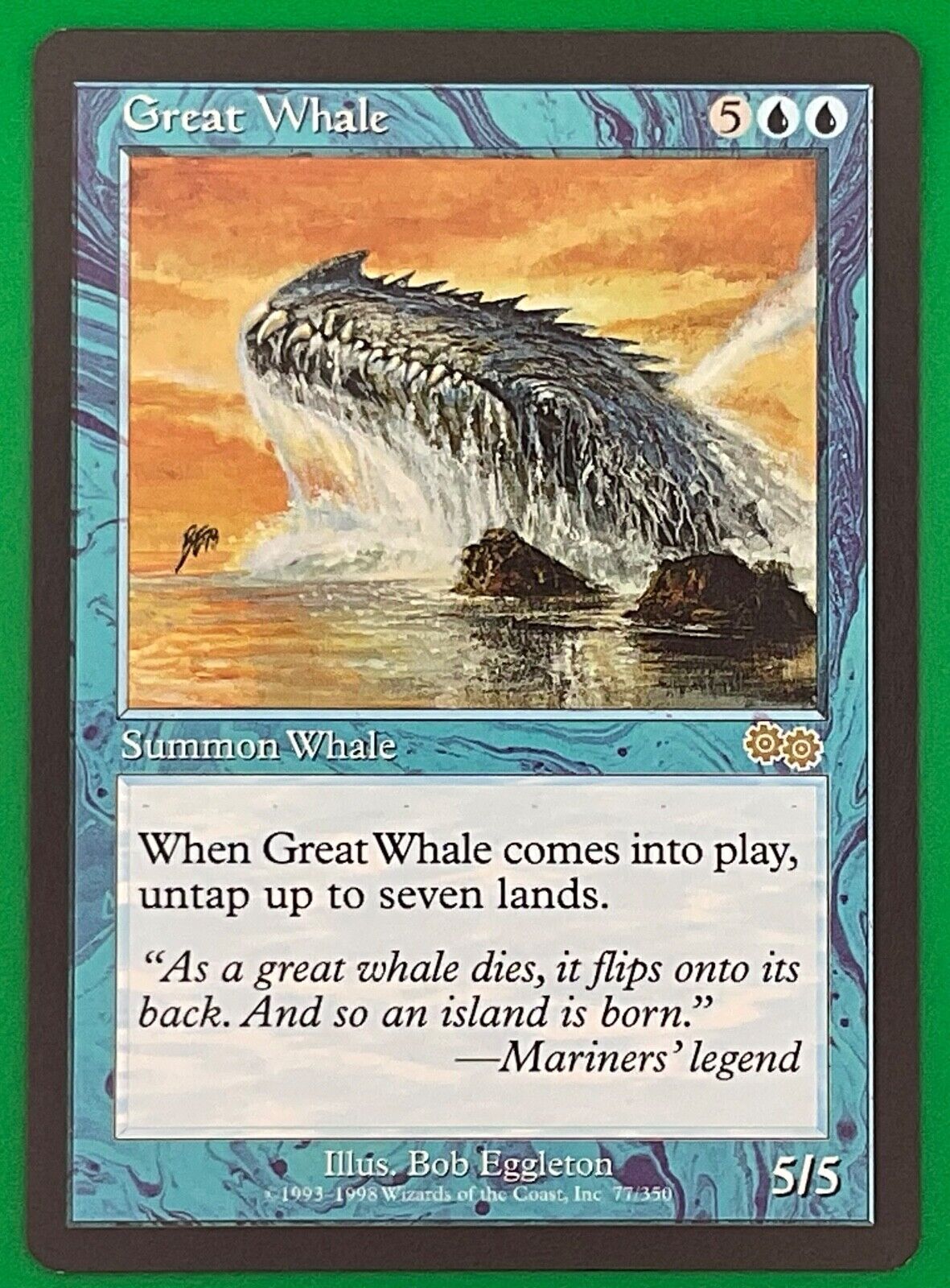 MTG - Great Whale - Urza’s Saga - NM - Unplayed Condition - Rare - MAGIC CARD
