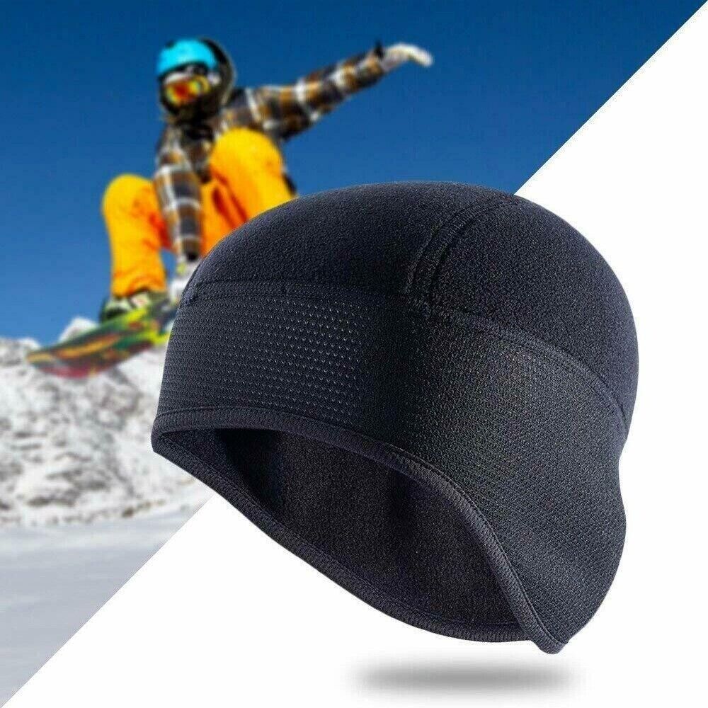 Winter Skull Cap Thermal Helmet Liner Cycling Running Beanie Hat with Ear Covers