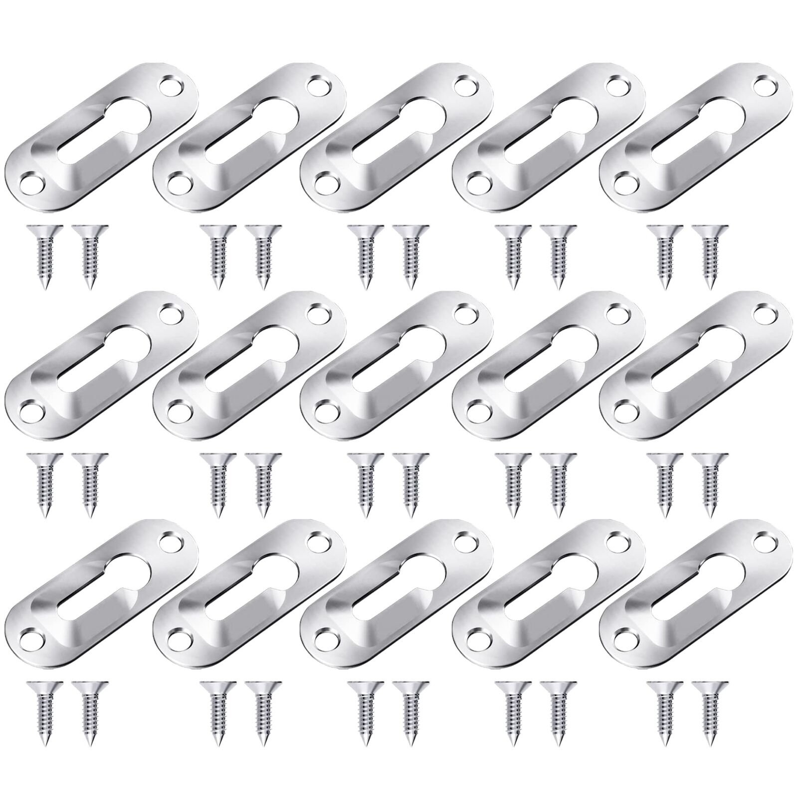 30 Pieces Single Keyhole Hangers Metal Hanging Brackets for Mirror Picture Fr...