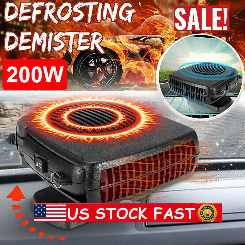 12V DC Car Auto Portable Defroster Demister Electric Heater Heating Cooling Fan