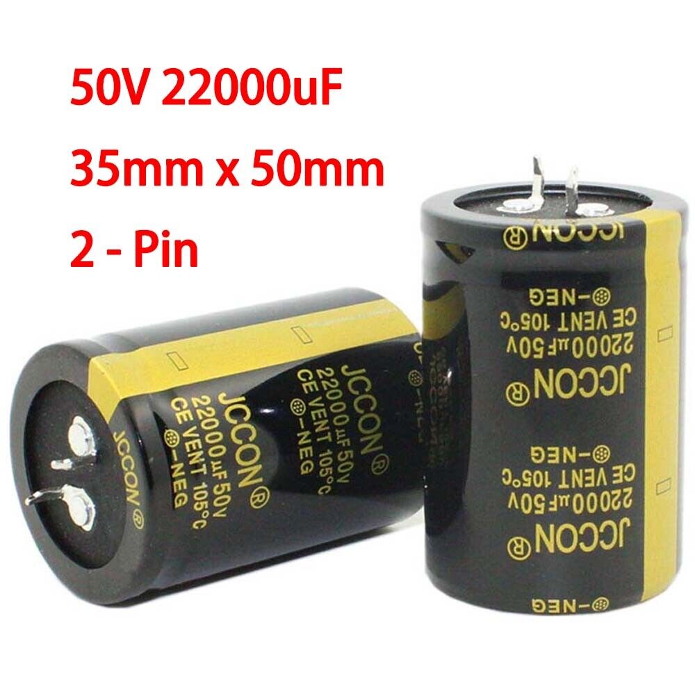 22000uF 50V Large Electrolytic Can Capacitors - Snap In 105C 50V 22000uF 35x50mm