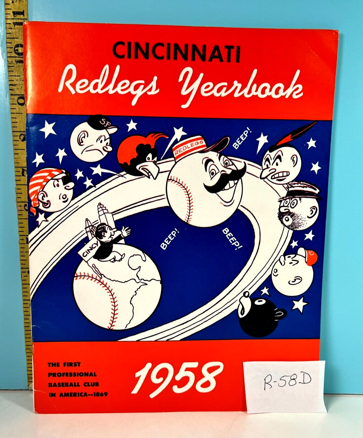 1958 Cincinnati Reds Official Baseball Yearbook EXMT