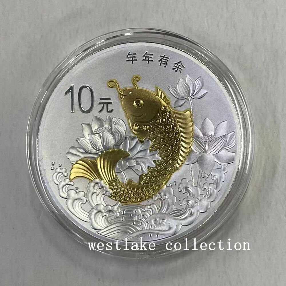 2015 China 10YUAN Auspicious Culture:Goldfish Fortune Silver Coin Ag.999 1oz