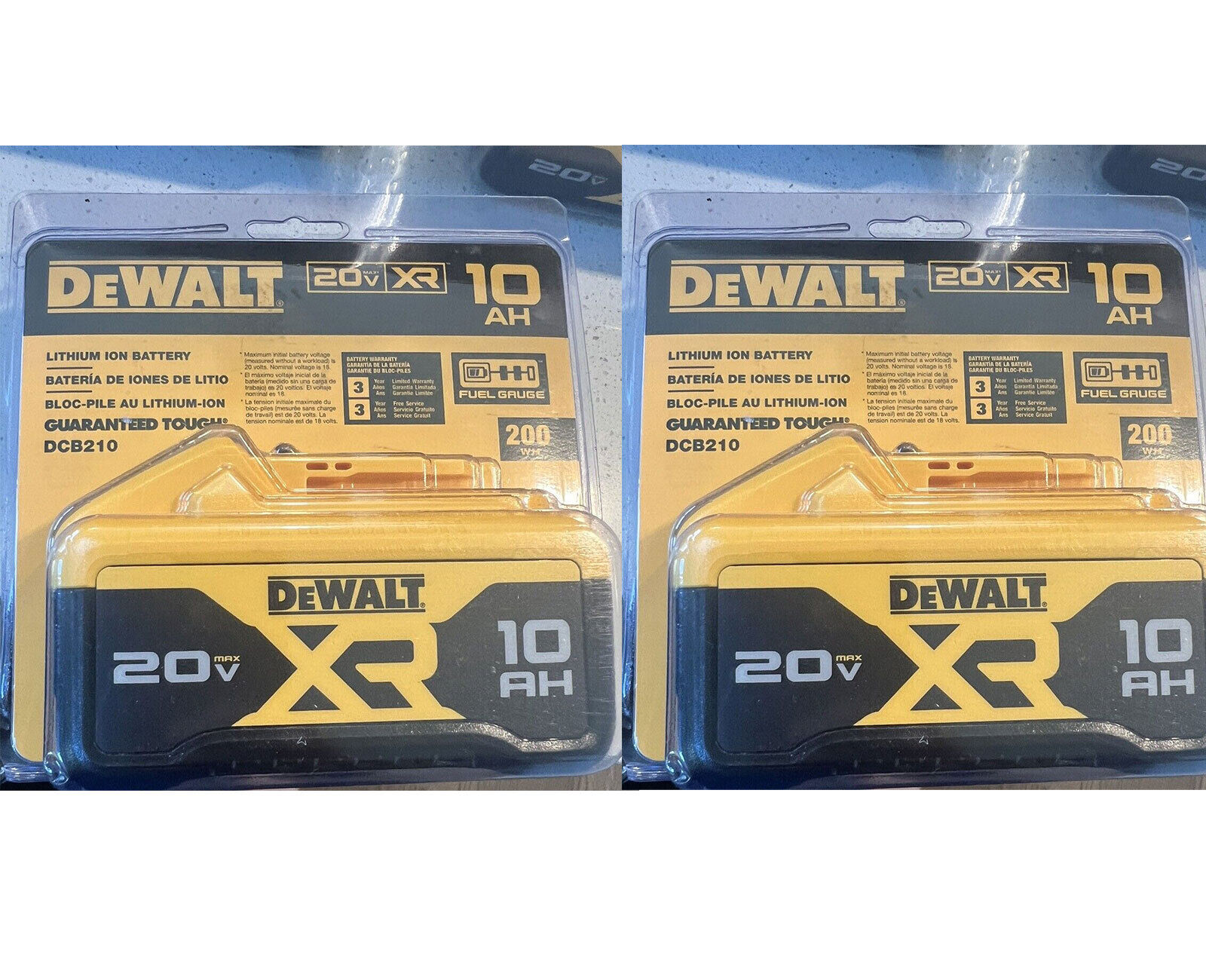 - 2 Pack- DEWALT MAX XR 10.0Ah Lithium Ion Battery (DCB210-2)