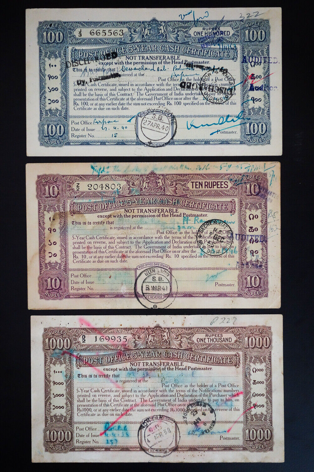 India 1930\'s Cash Certificates