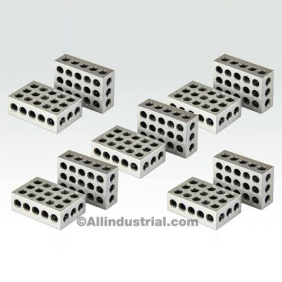 5 MATCHED PAIRS ULTRA PRECISION 1-2-3 BLOCKS 23 HOLES .0001\