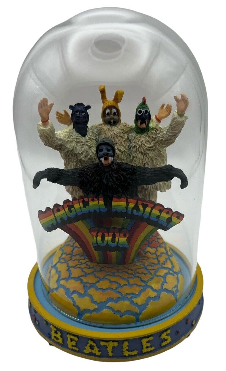Franklin Mint The Beatles Magical Mystery Tour Glass Dome Music Box 1997 Works