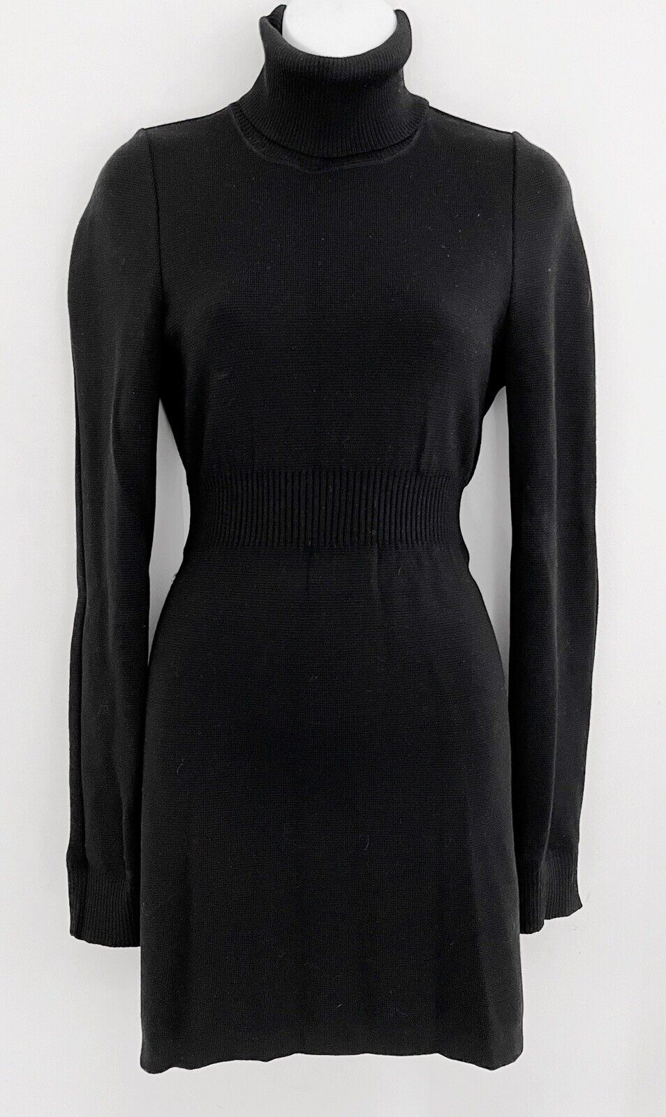 Vintage HAUTE VINCENZO DE COTIIS Italy Designer Women Knit Dress 40 Sz S Black