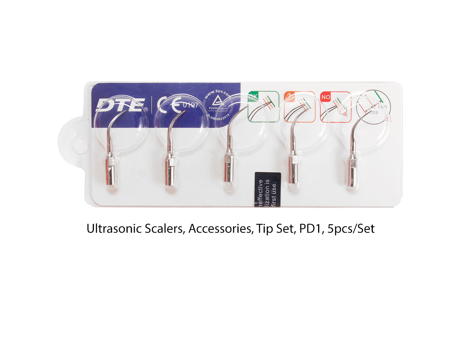 5PCS Woodpecker DTE Dental Ultrasonic Scaler Tips for SATELEC EMS Handpiece