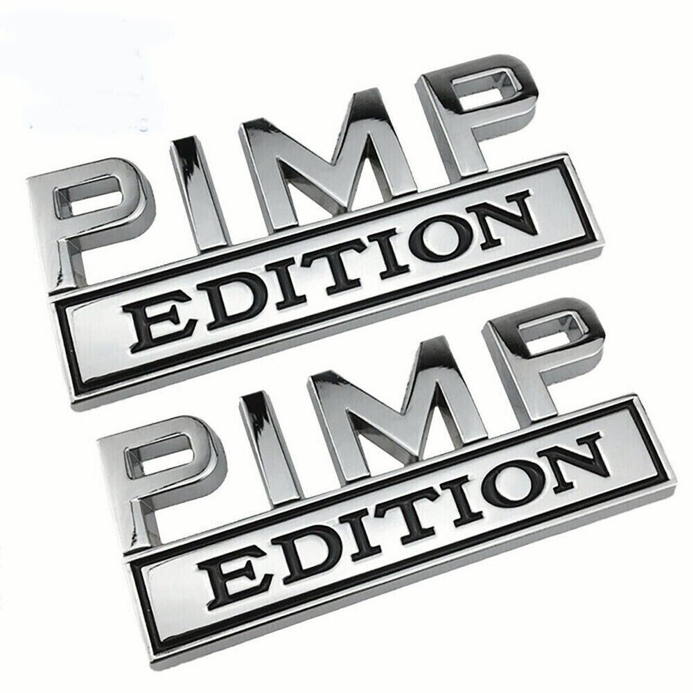2Pc 3D PIMP EDITION Stickers Decals Emblem Decal Badges
