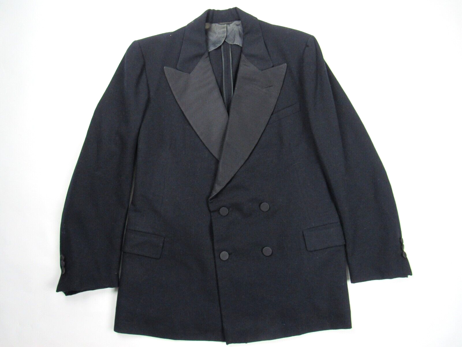 Vtg 1930\'s Tuxedo Jacket Sz 37 ? Peak Lapel 30s 40s Formal Wool Gangster 1940\'s