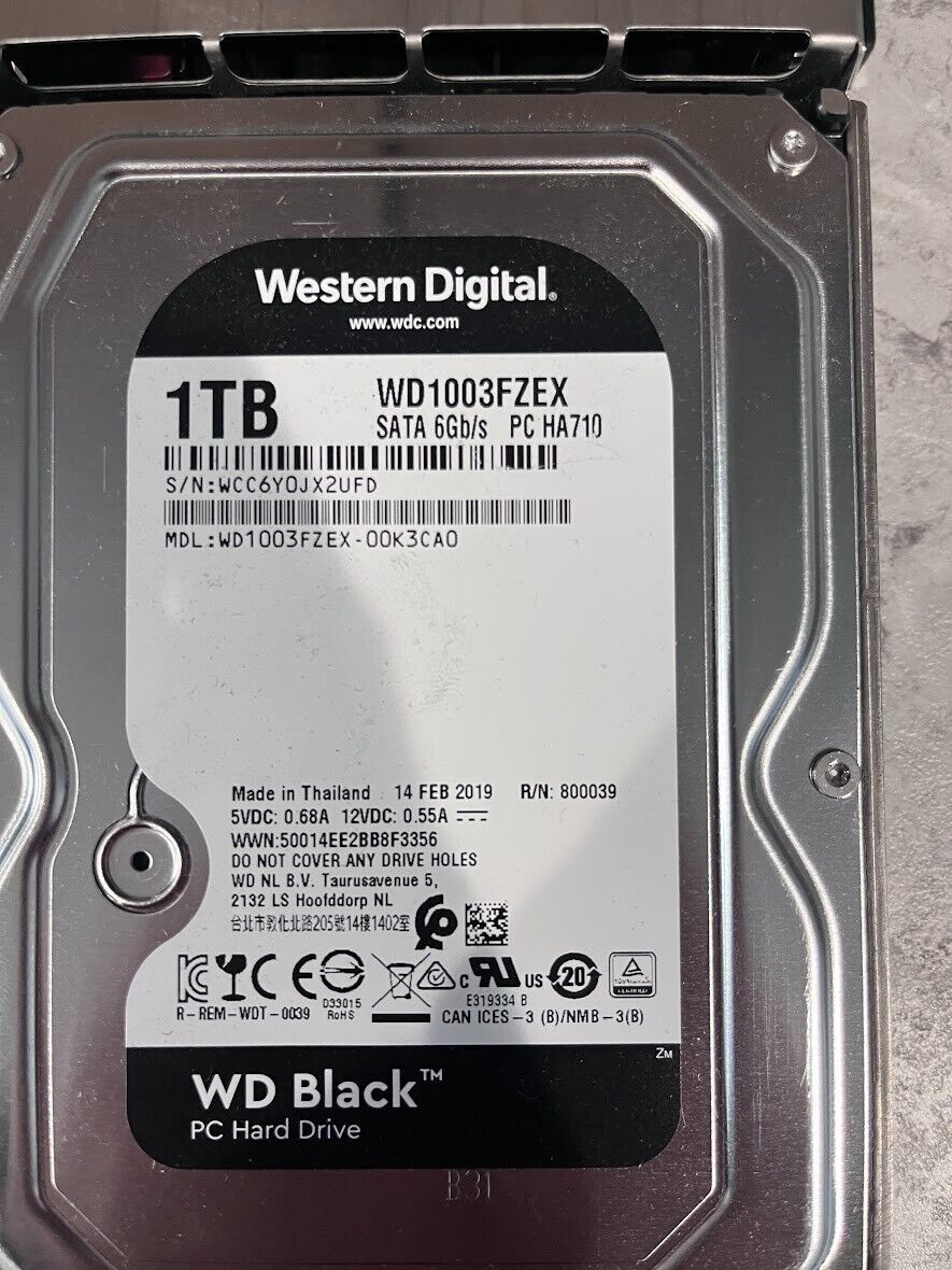 (Lot of 4) Western Digital WD Black 1TB 7200RPM SATA 6Gb/s 64MB WD1003FZEX #27