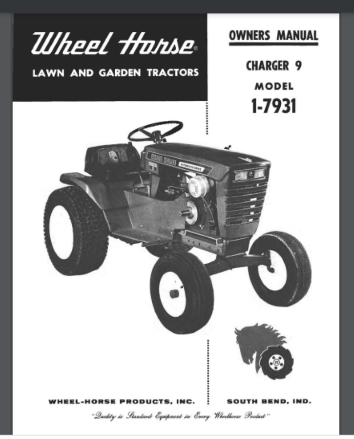 1968 Wheel Horse Charger 9 owners manual 1-7931-396  16 pages