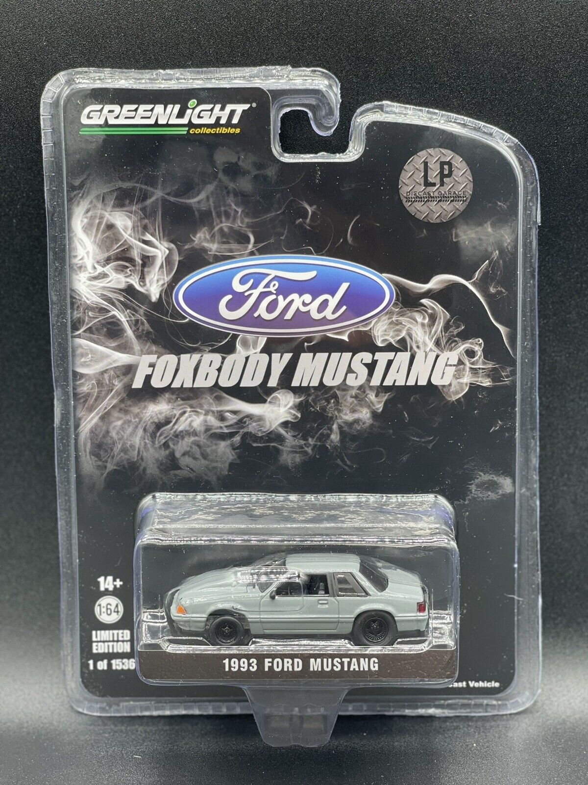 GREENLIGHT 1993 Ford Mustang 5.0 LX Coupe Destroyer Gray Drag LP Diecast 1:64