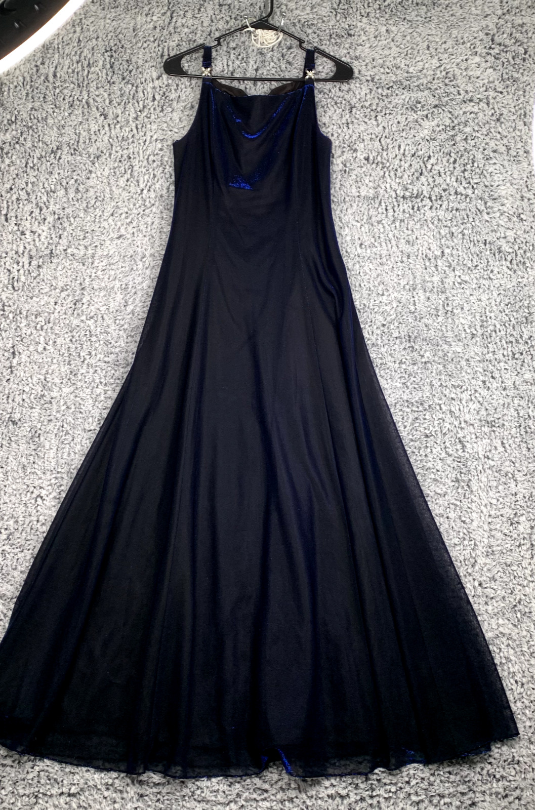 Vintage Betsy & Adam Dress Womens 10 Midnight Metallic Blue Formal eveningwear