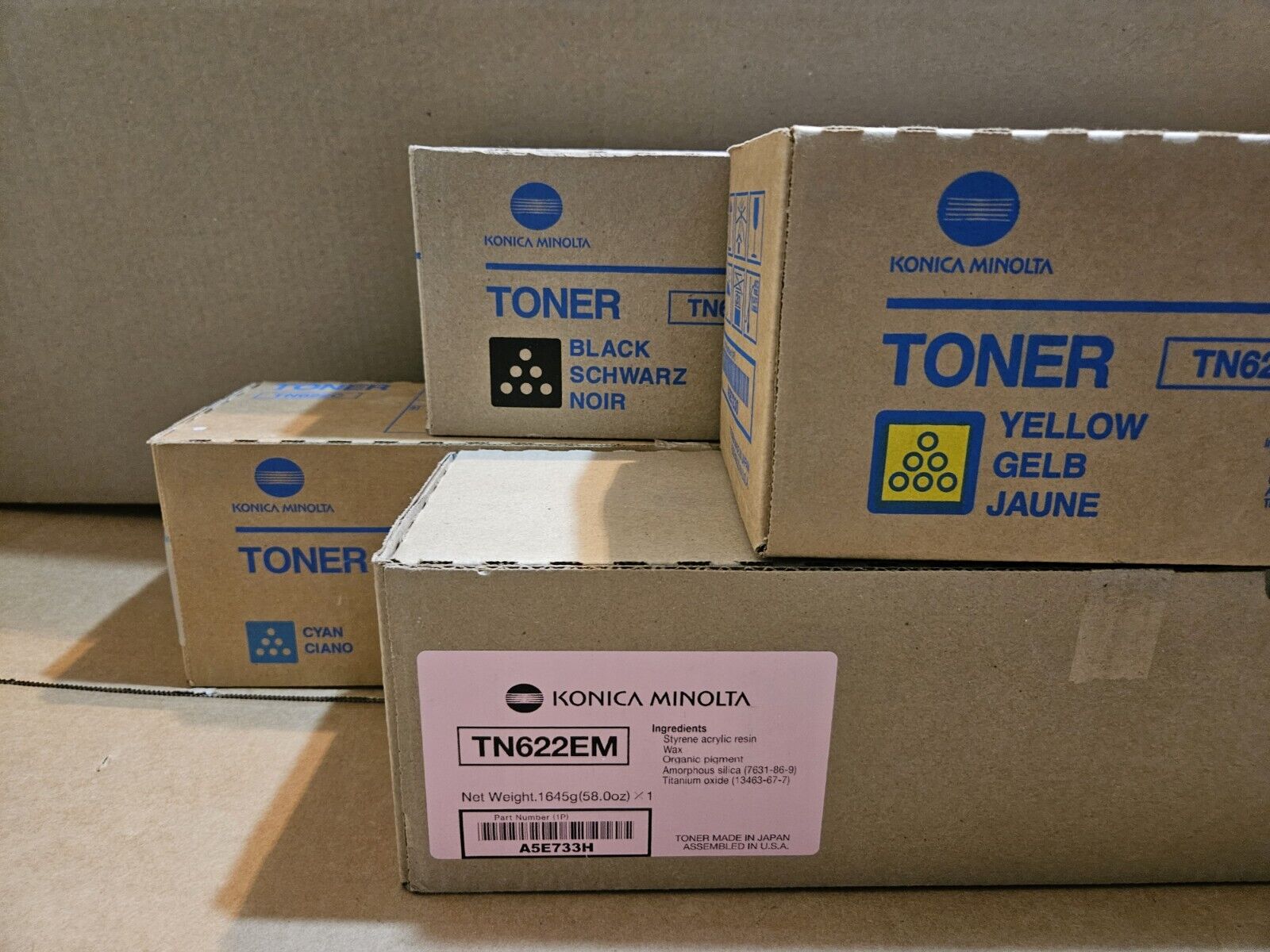 TN622 Toner Set Konica Minolta CMYK Toner Cartridges C1085 C1100 C6085