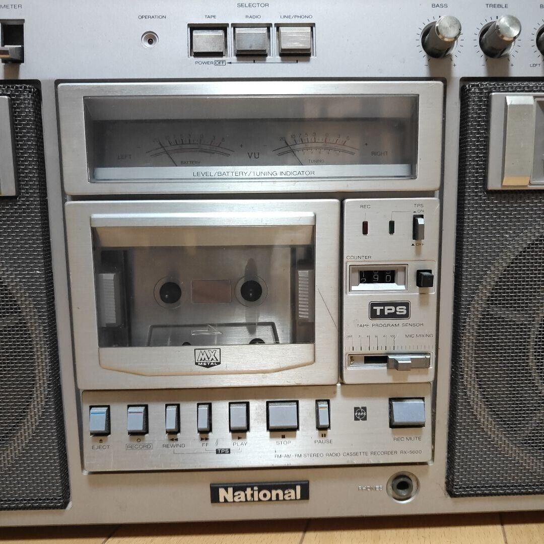 National RX-5600 FM/AM 5W+5W Stereo Radio Cassette Tape Recorder Vintage