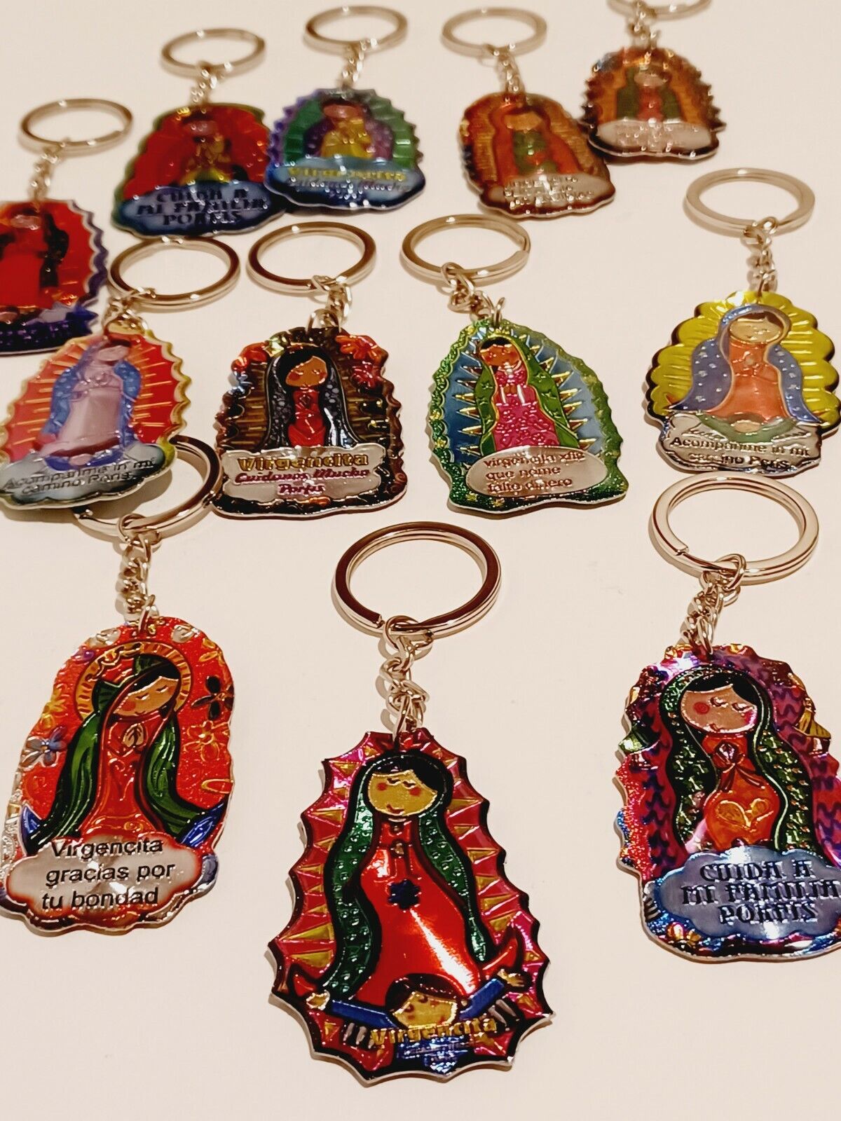 12 Virgencita Guadalupe Keychain Favors Communion Recuerdos Llaveros Bautizo New