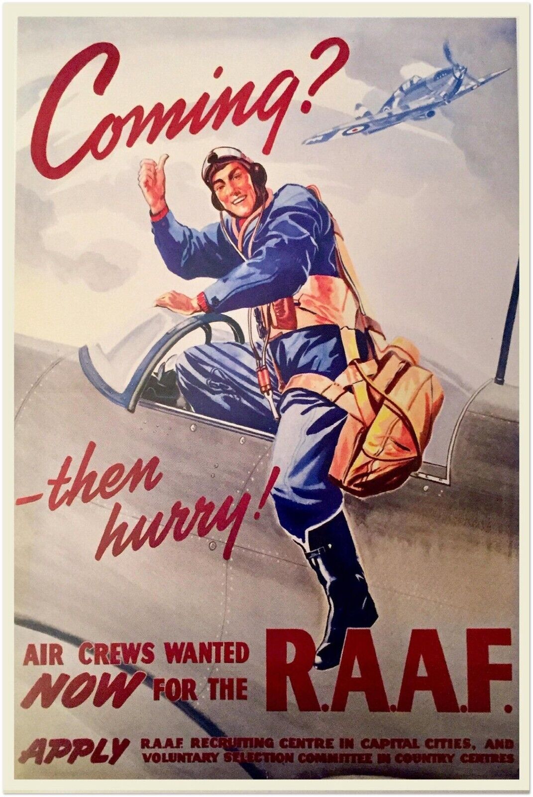 Royal Air Force Recruitment - WW2 Vint - World War 2 Poster - WW2 Vintage Poster