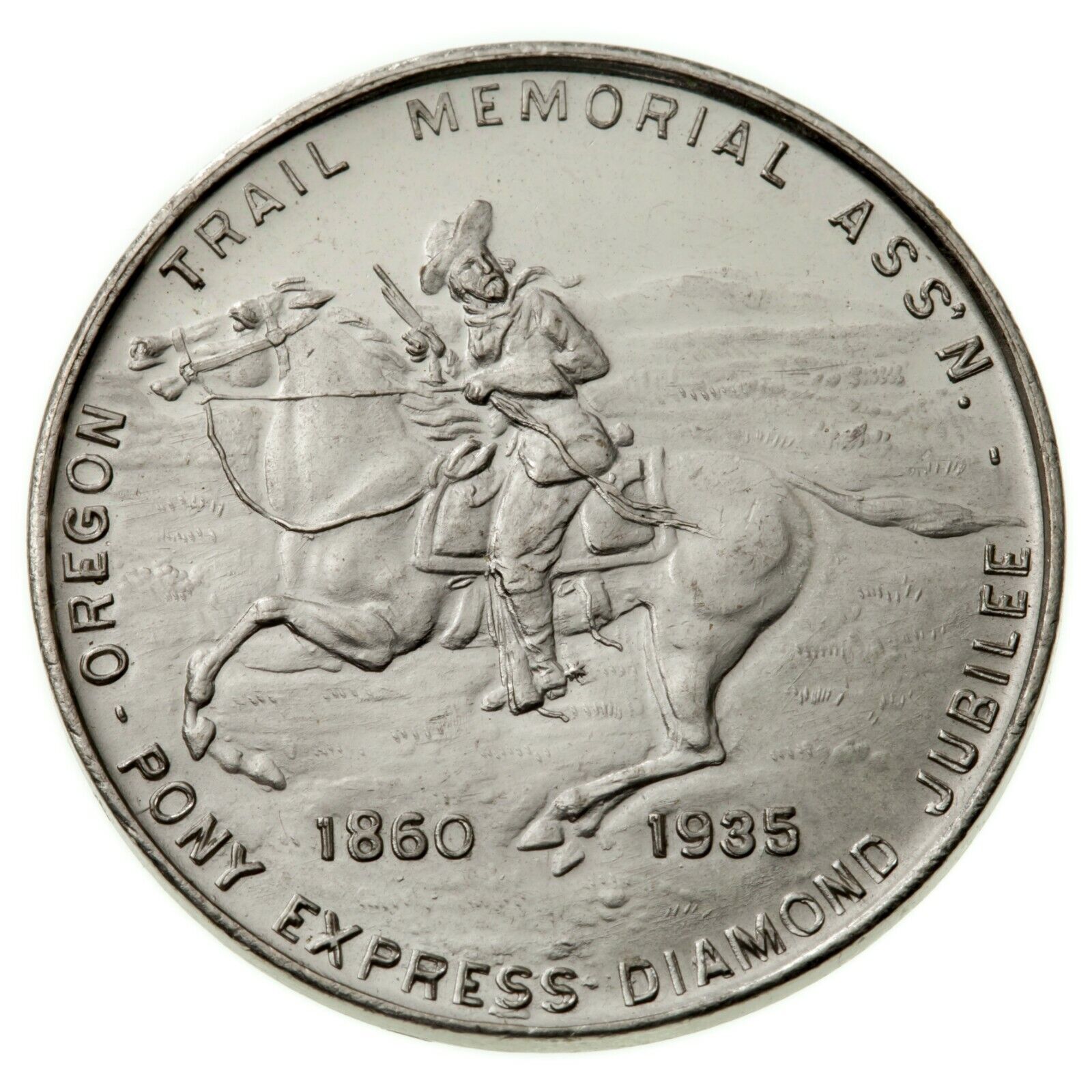 1935 Pony Express Diamond Jubilee So-Called Half Dollar Medal-BU