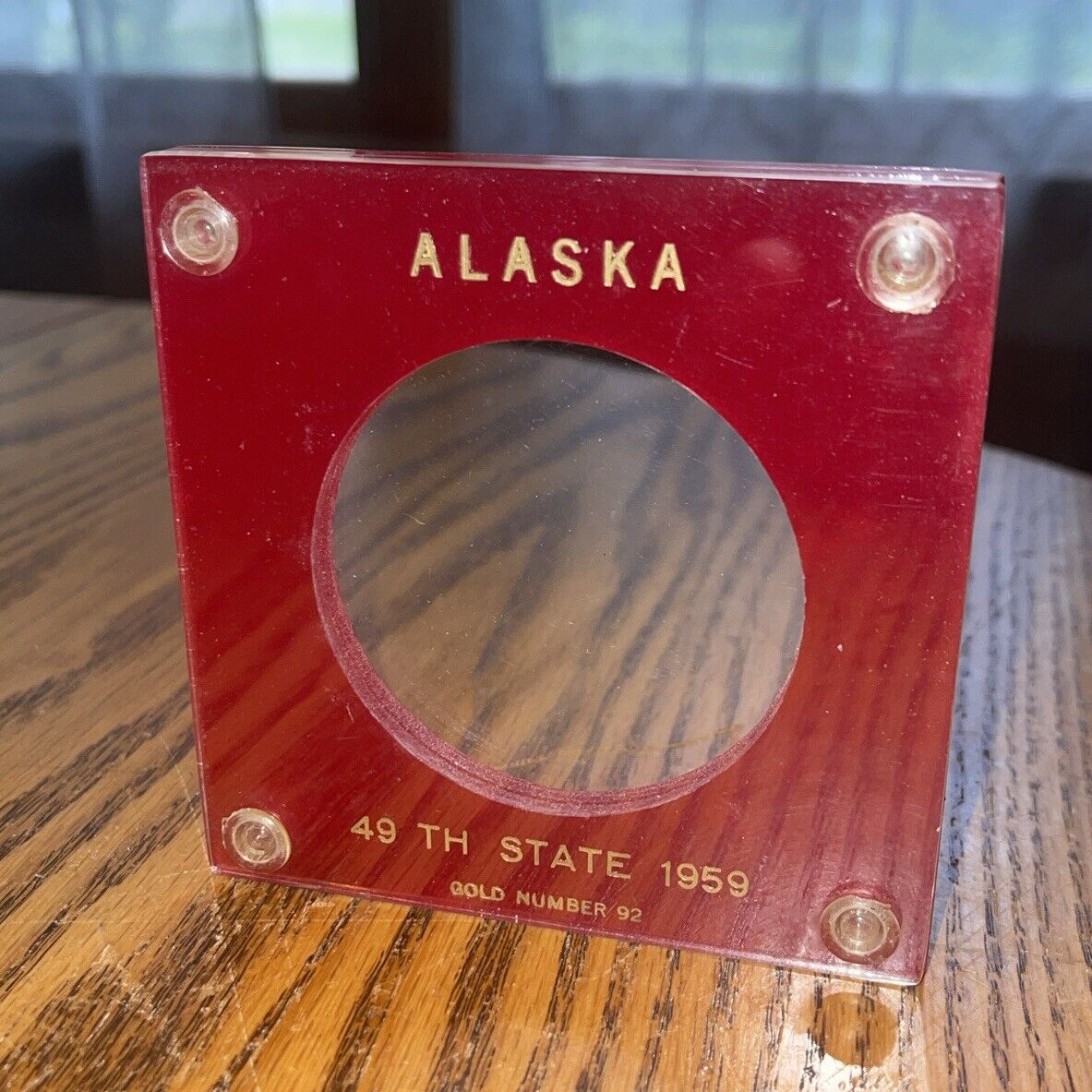 Capital Holder For Alaska 49th state 1959 Gold Number 92 Red Case