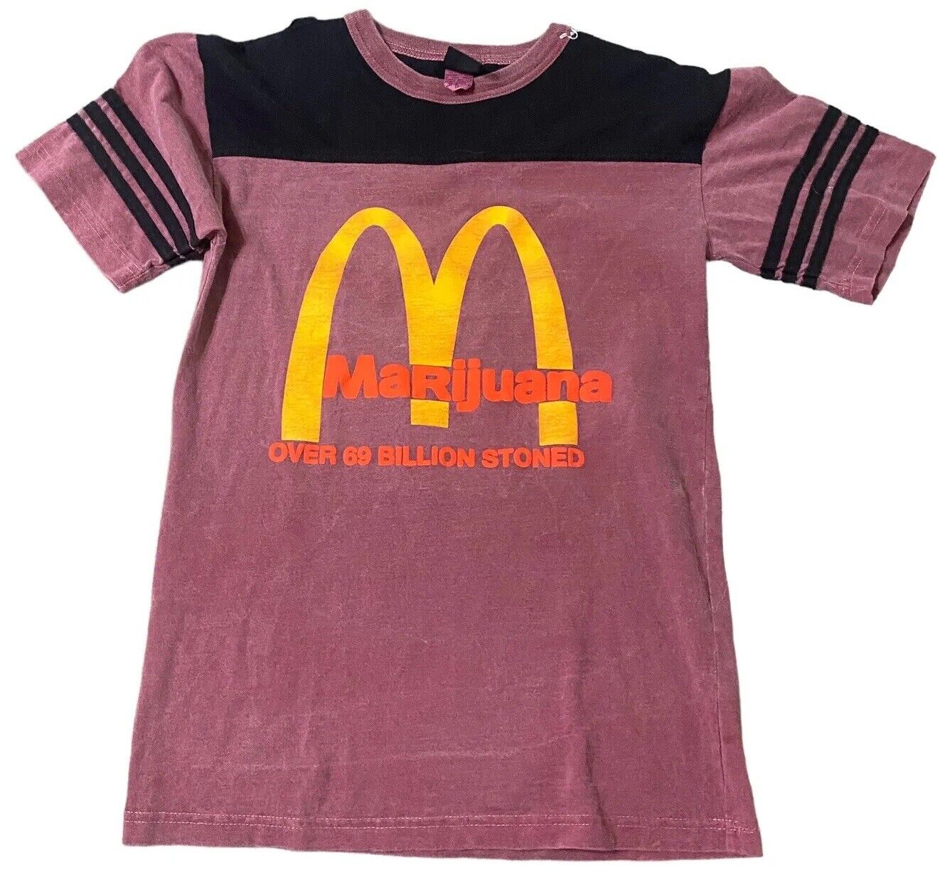 Vintage McDonalds Marijuana Over 50 Billion Stoned Shirt Size S Made In USA