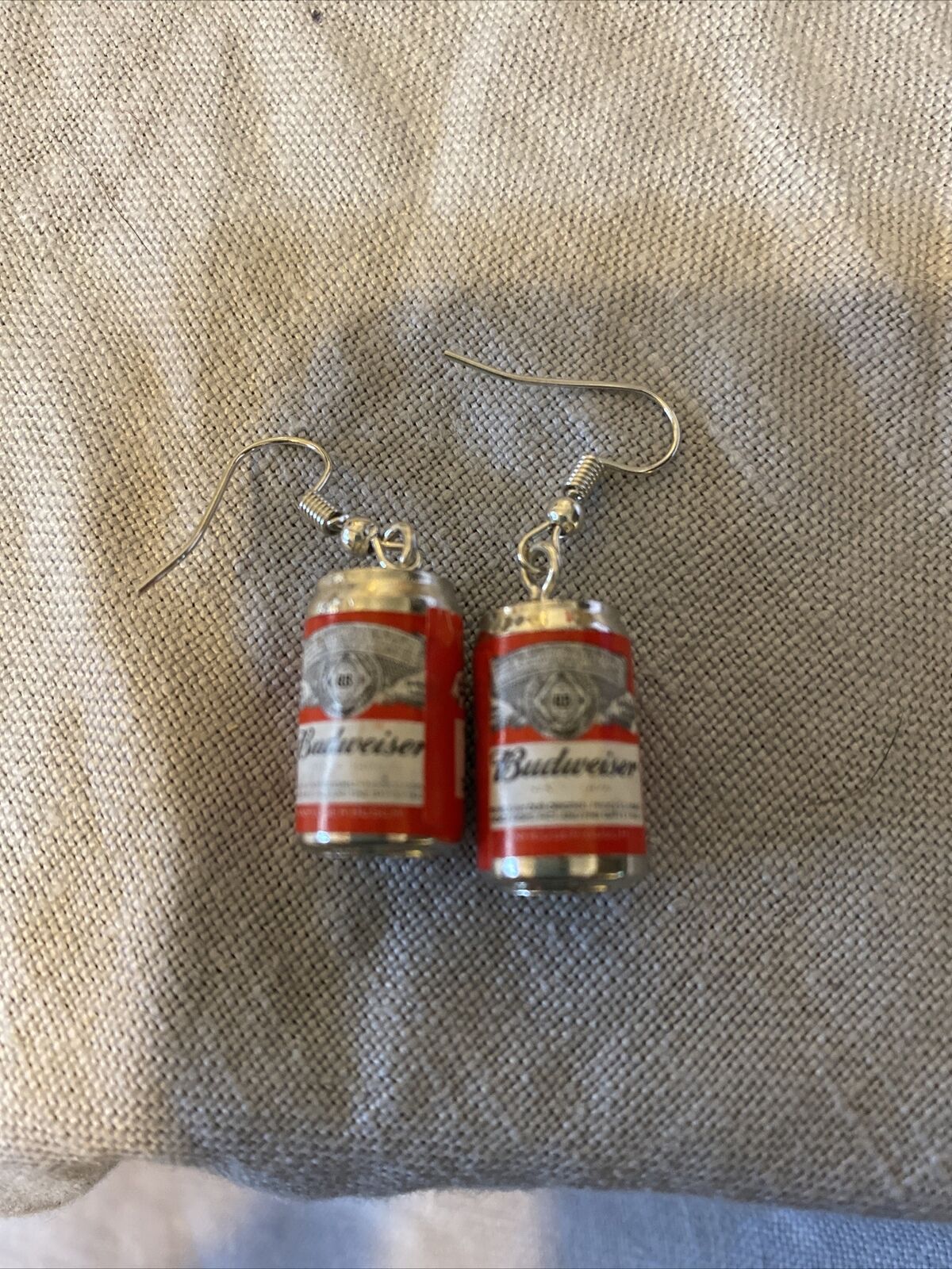 Funky Mini BUD BEER CANS EARRINGS Sports Bar Drink Brewery Party Jewelry