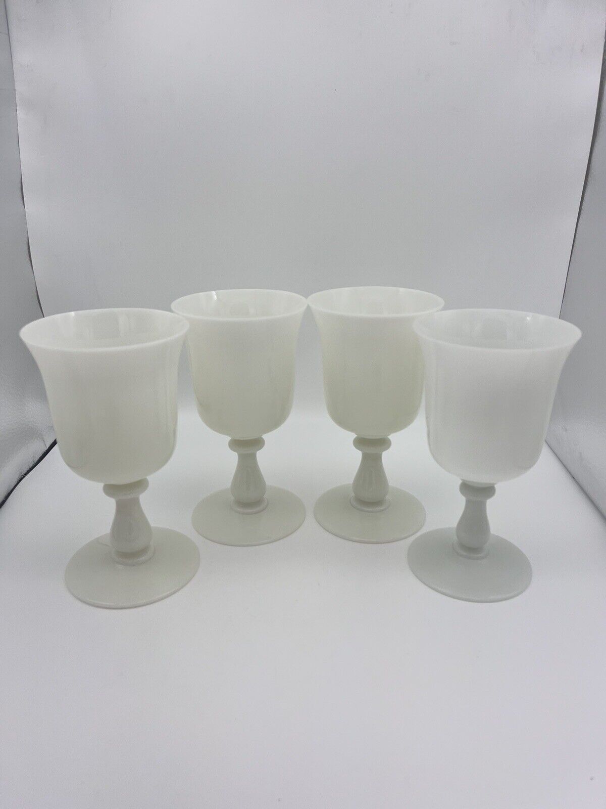 Vintage French Portieux Vallerysthal Opaline Wine Water Glasses (4) 6.5\