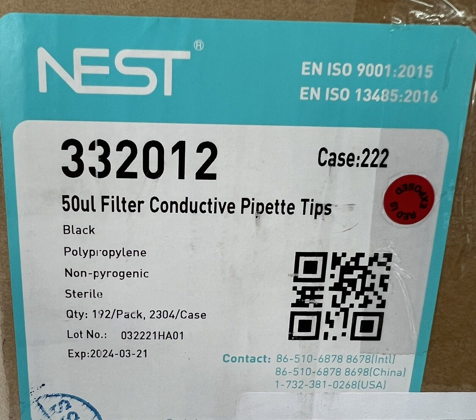 Nest Scientific 332012 50uL Conductive Filter Tip Tecan