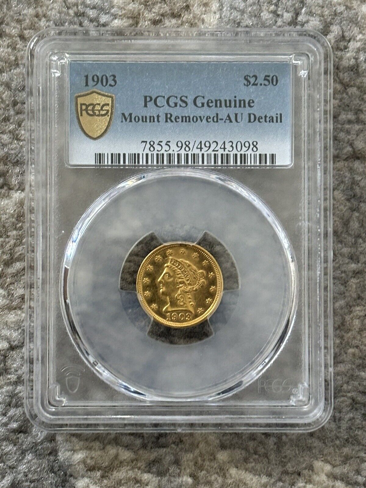 1903 $2.50 Liberty Head Gold Quarter Eagle | PCGS Genuine AU