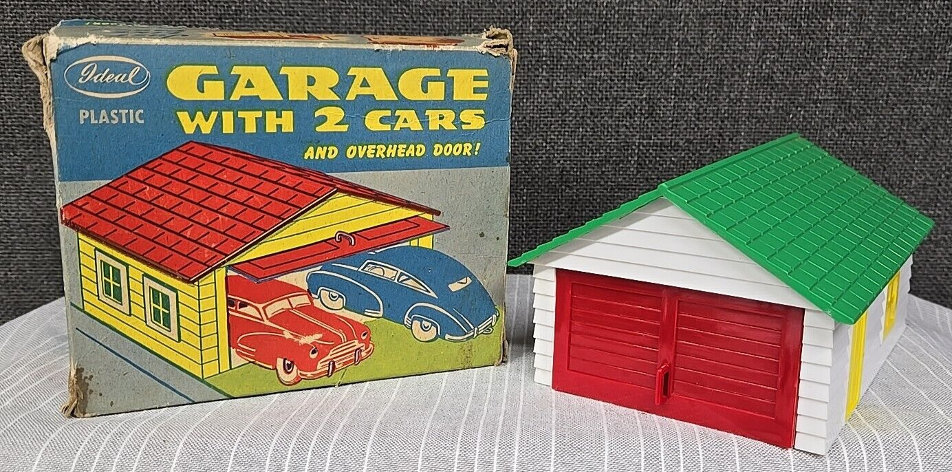 Vintage Ideal Novelty & Toy Co Plastic Garage w/Original box~ NO Cars