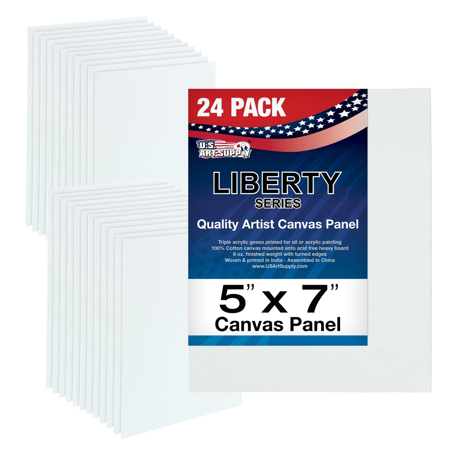 5 in. x 7 in. Professional Artist Cotton Canvas Panel Board (24 Pack)
